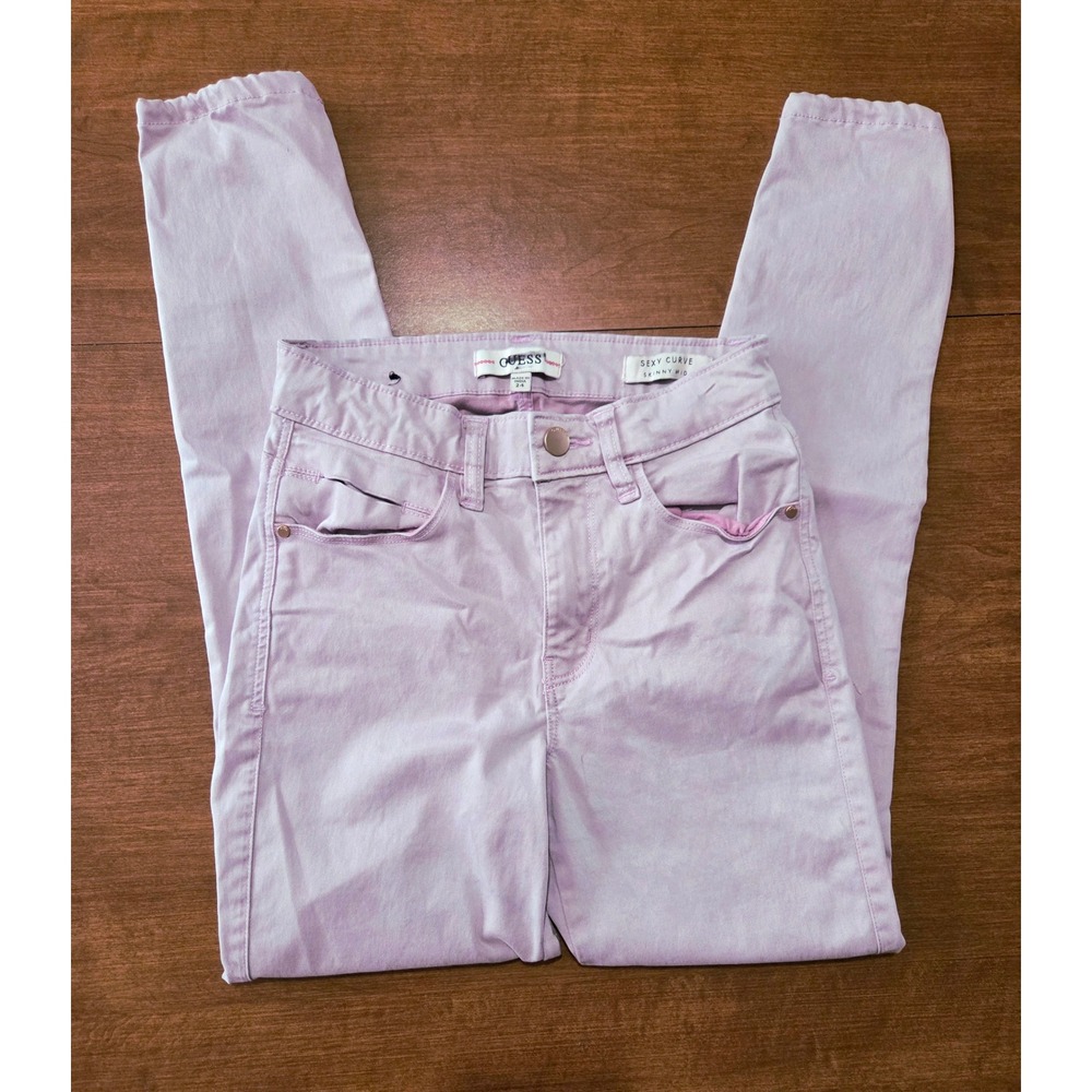Guess Sexy Curve Skinny Mid Lavender Purple Stretchy Jeans Size 24